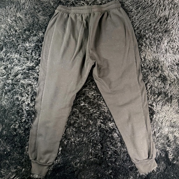 bebe Sport Black Joggers XL Logo Tape Pants Drawstring Waist Athleisure Gym - Picture 2 of 9